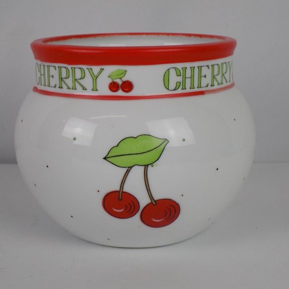 Indoor Cache Pot Planter 6" Retro Fruit Cherry Pacific Rim Import Corp Garden - Picture 2 of 8
